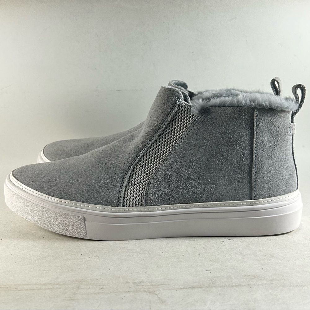 Toms Bryce Women’s High Top Shoes Faux Fur Lined Suede Sneakers Gray Size 10 - Picture 3 of 10